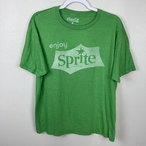 Enjoy Sprite Coca-Cola Vintage Adult Large Green Y2K Crew Short Sleeve T-Shirt